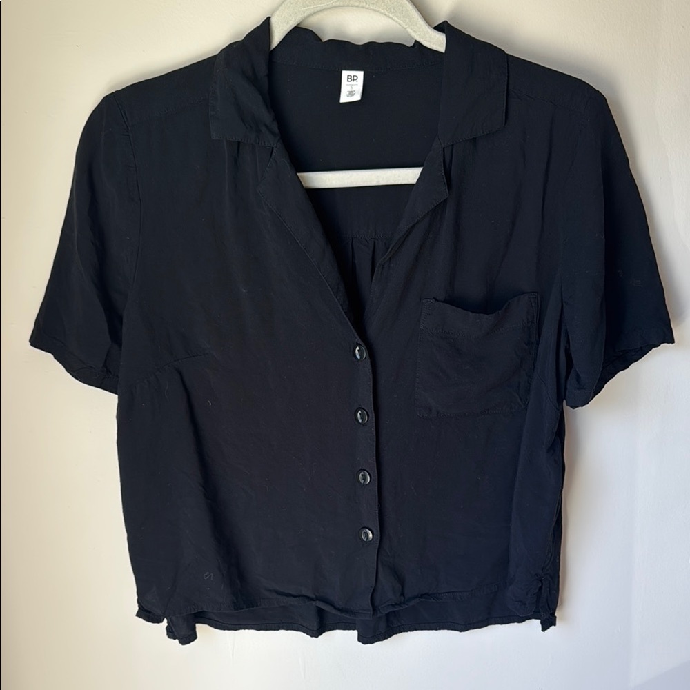 BP Women's Black Button-Up Top